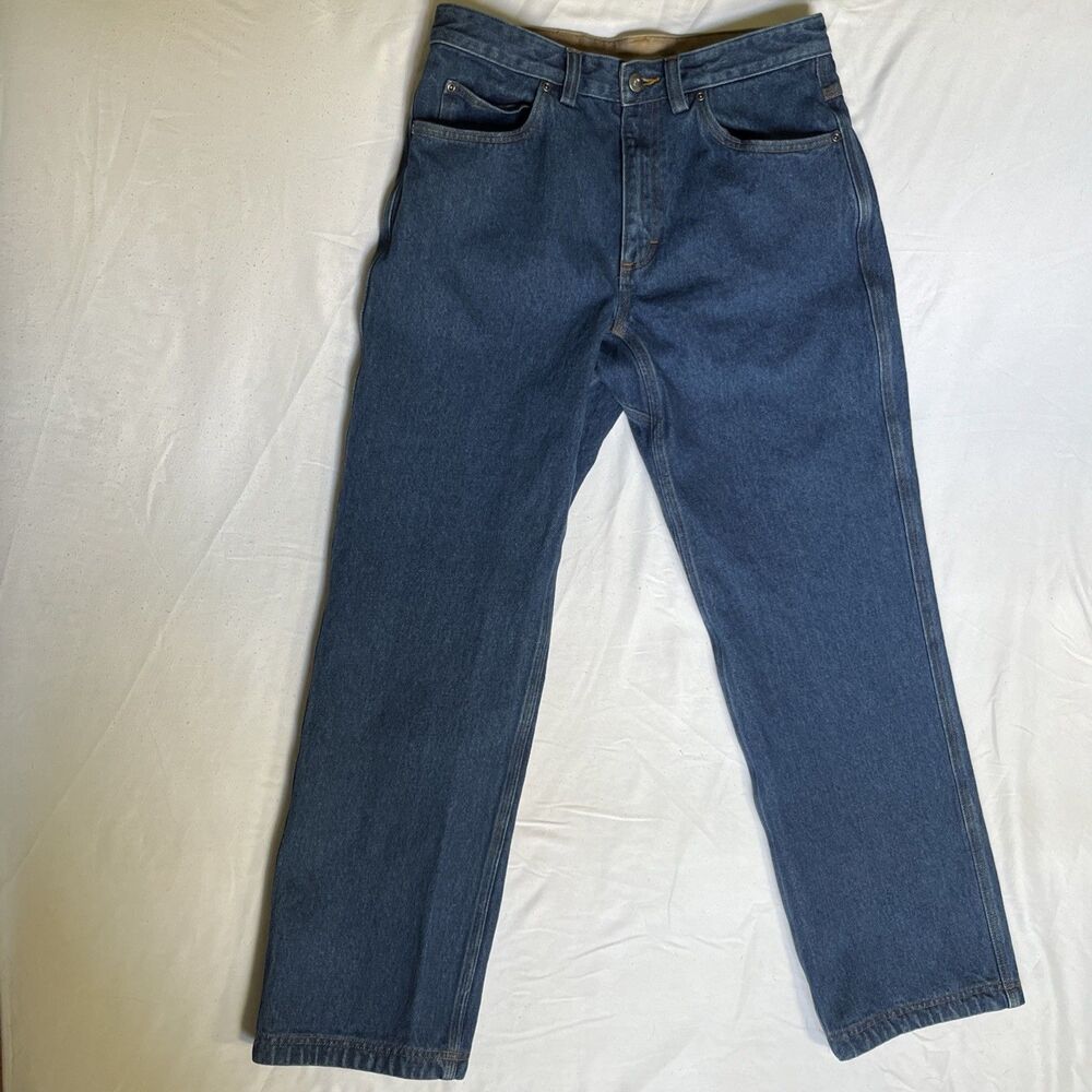 Duluth Trading Co Mens 32x30 Denim Jeans Straight Leg Blue Relaxed Fit Work Pant